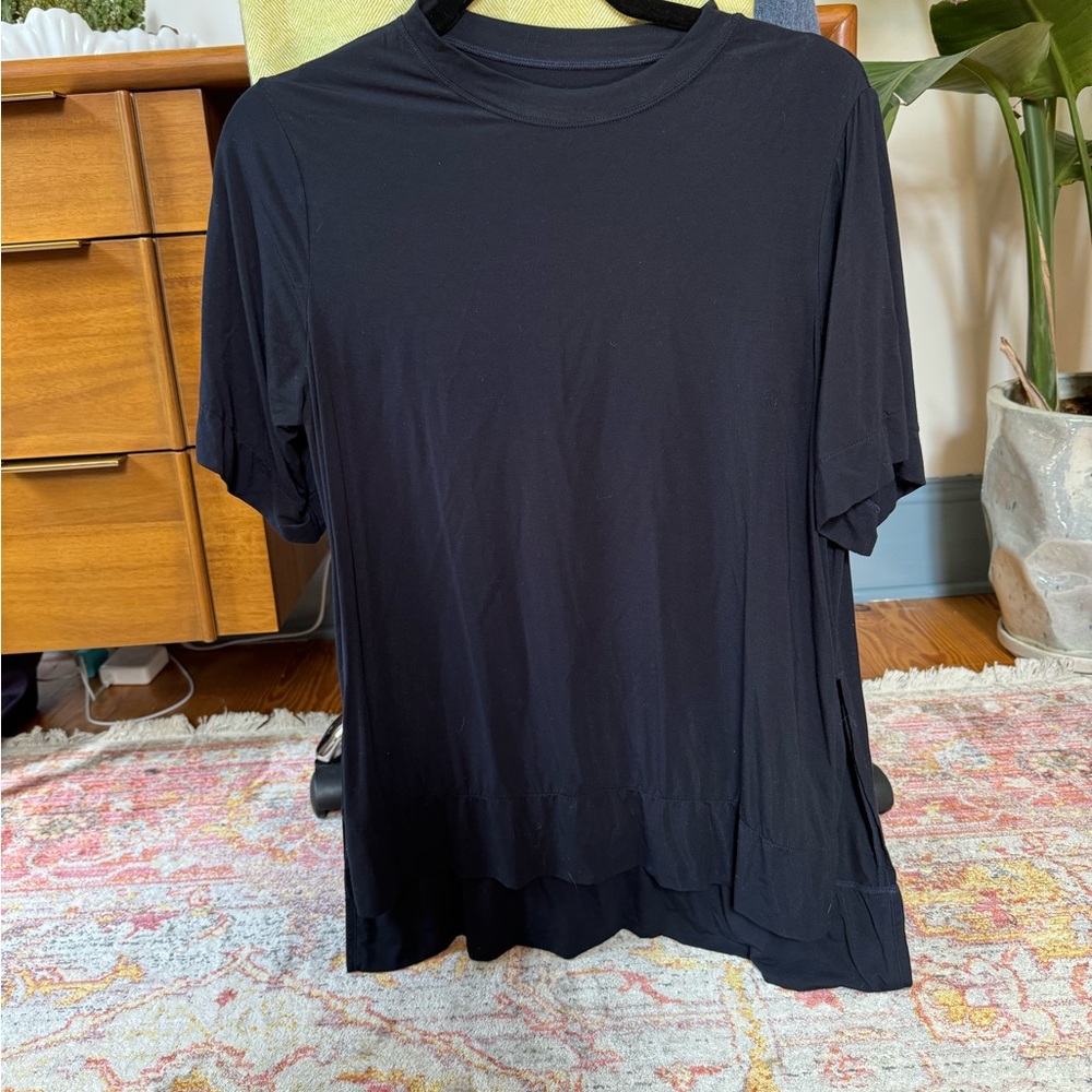 ADAY split hem black tshirt
